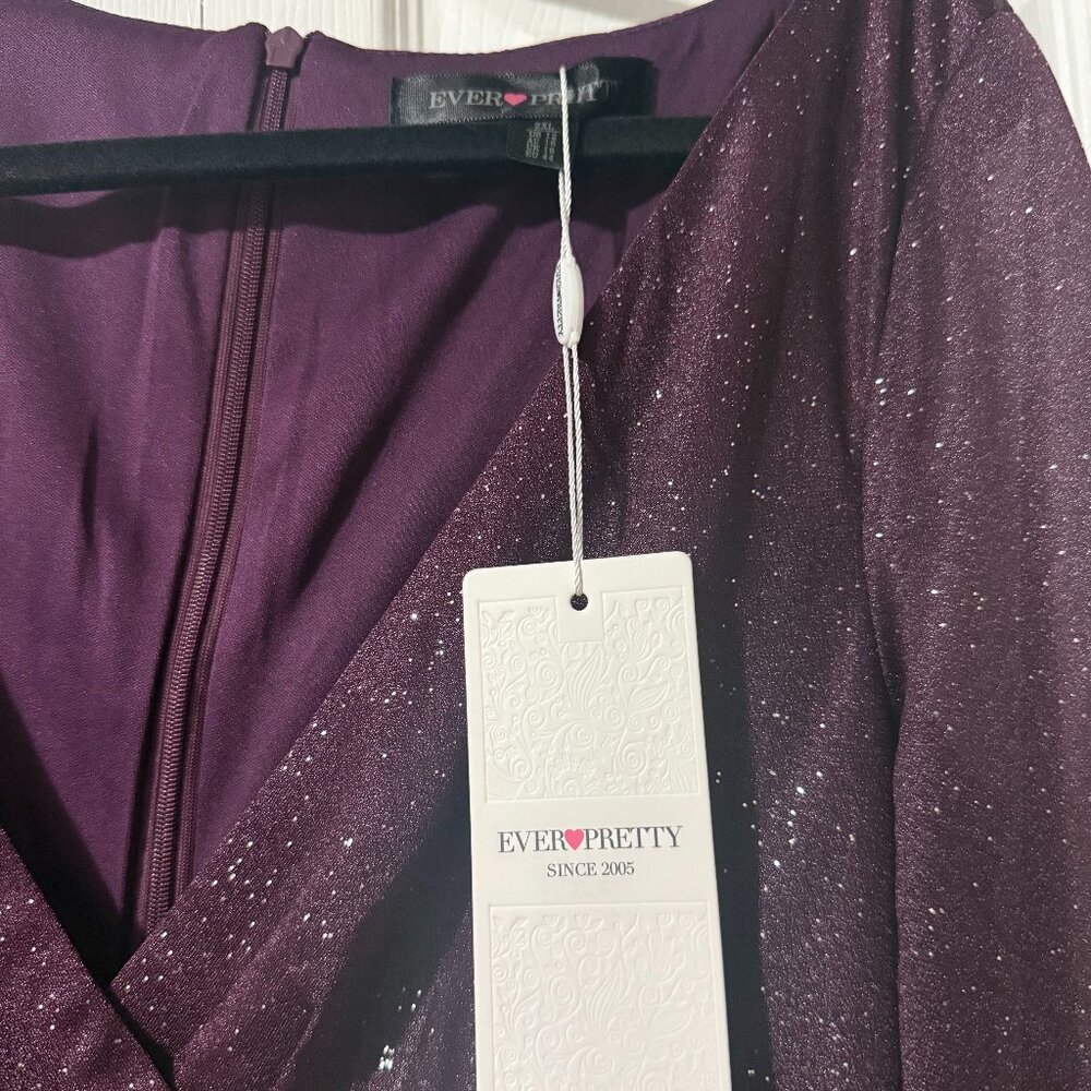 Ever Pretty Purple Sparkling Evening Gown – Elegant Formal Dress